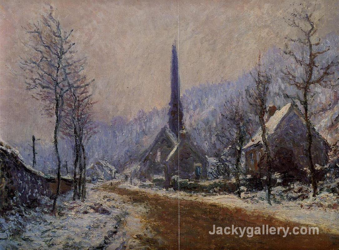 Church at Jeufosse, Snowy Weather by Claude Monet paintings reproduction